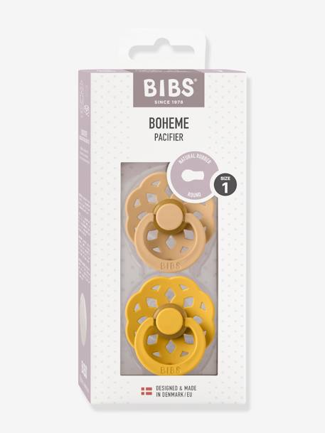 Set van 2 BIBS Bohème-fopspenen, maat 1 van 0 tot 6 maanden beige+blauw+perzik+zandbeige - vertbaudet enfant 