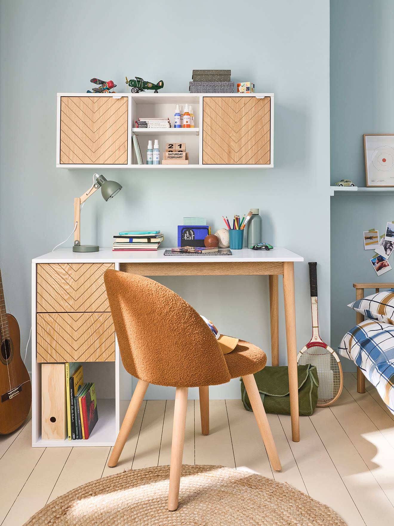 XXL-opbergplank voor aan de muur wit afbeelding