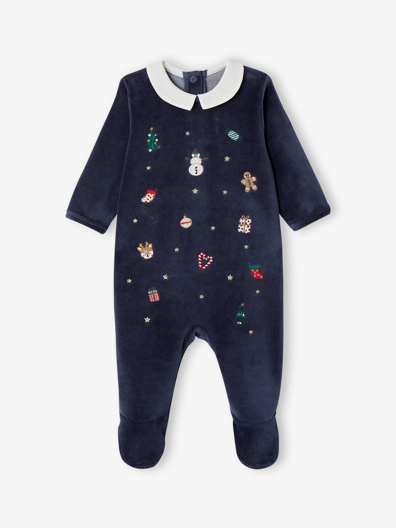 Kerstpyjama voor baby's marineblauw