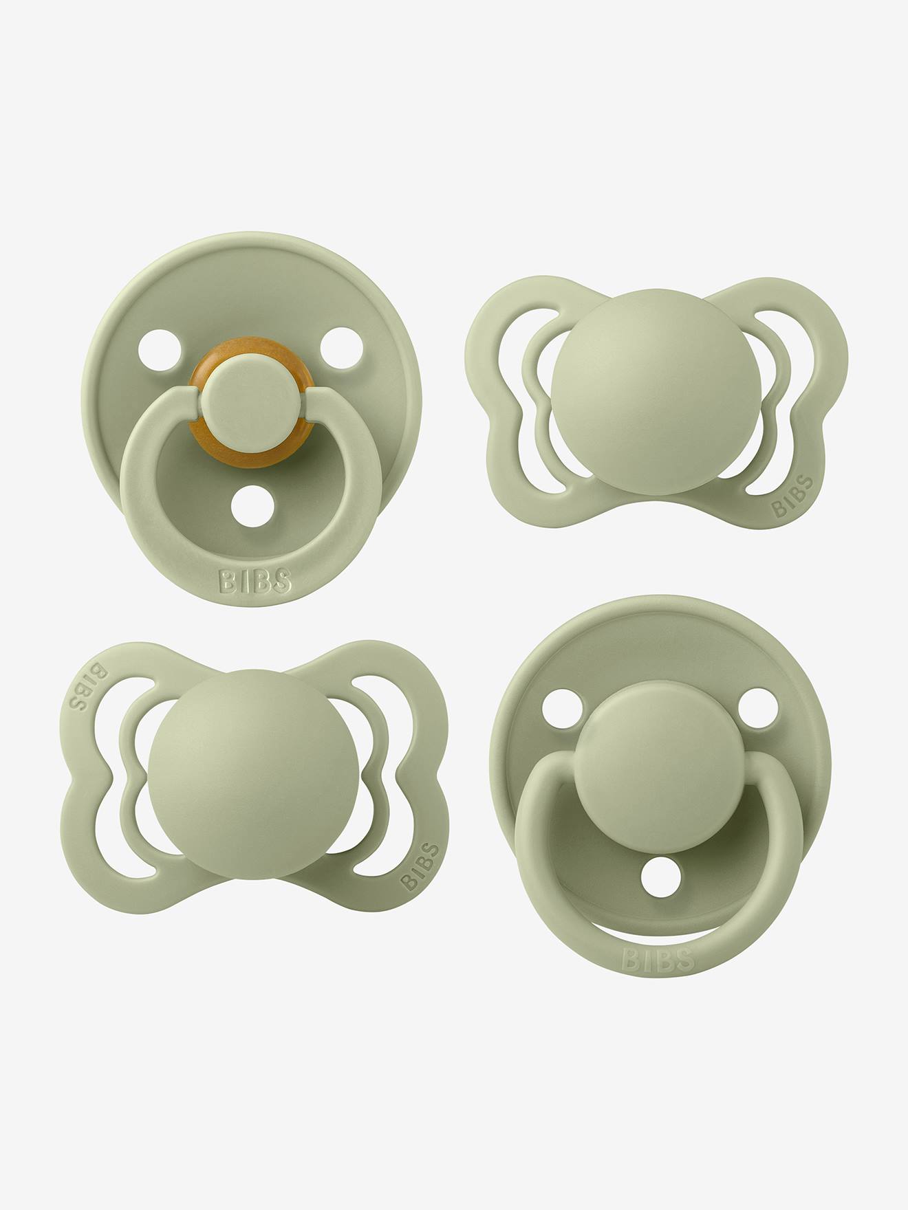 Set van 4 Try It spenen - BIBS saliegroen