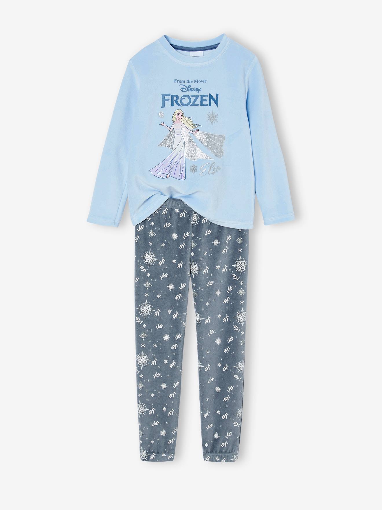 Fluwelen meisjespyjama Disney® Frozen grijsblauw