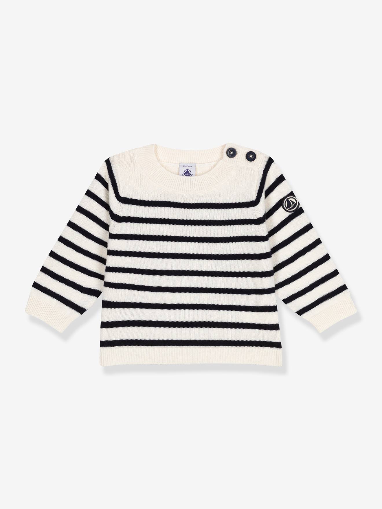 Gebreide trui PETIT BATEAU blauw, gestreept