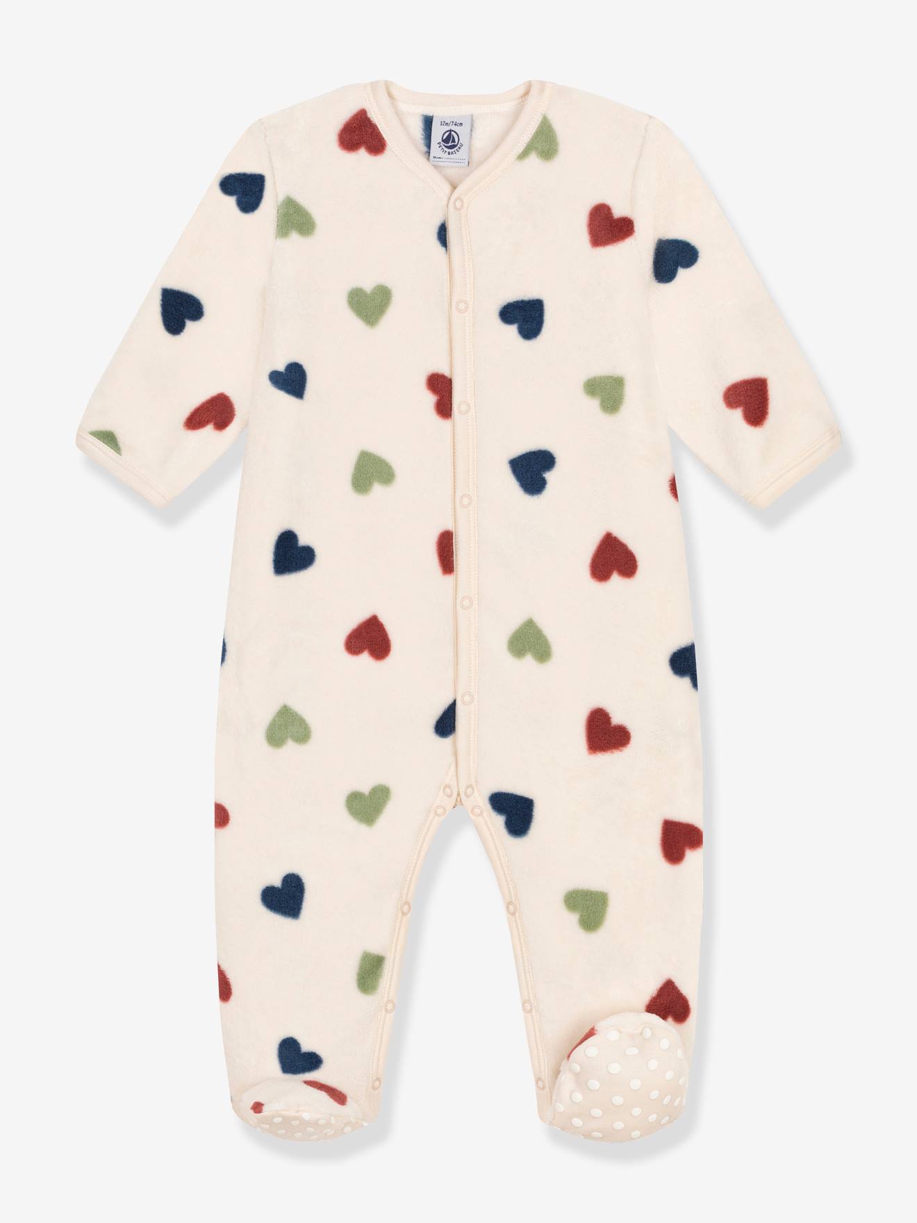 Katoenen babypyjama met hartjes PETIT BATEAU beige