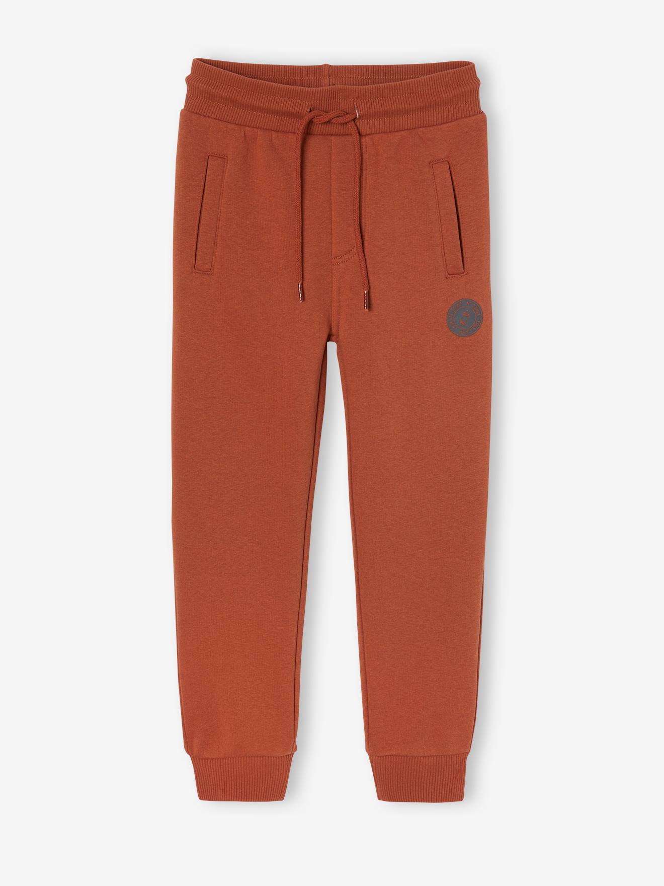 Joggingbroek van molton jongens hazelnoot