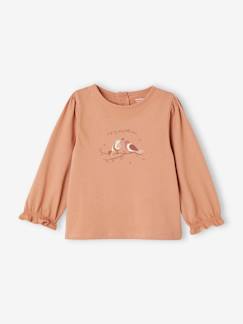 -T-shirt blouse met vogelmotief baby's van biokatoen