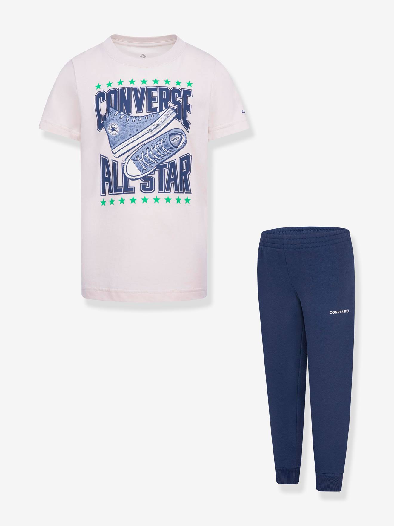 Set T-shirt en joggingbroek jongens CONVERSE marineblauw