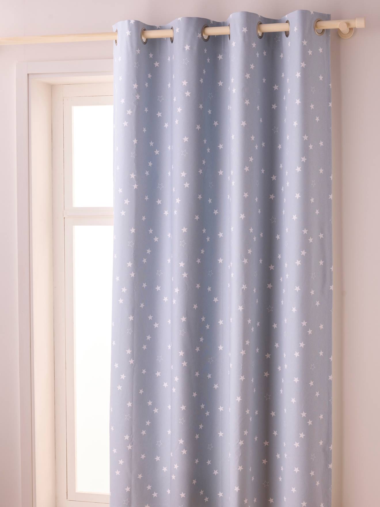 Verduisterend gordijn met sterrenprint blauw