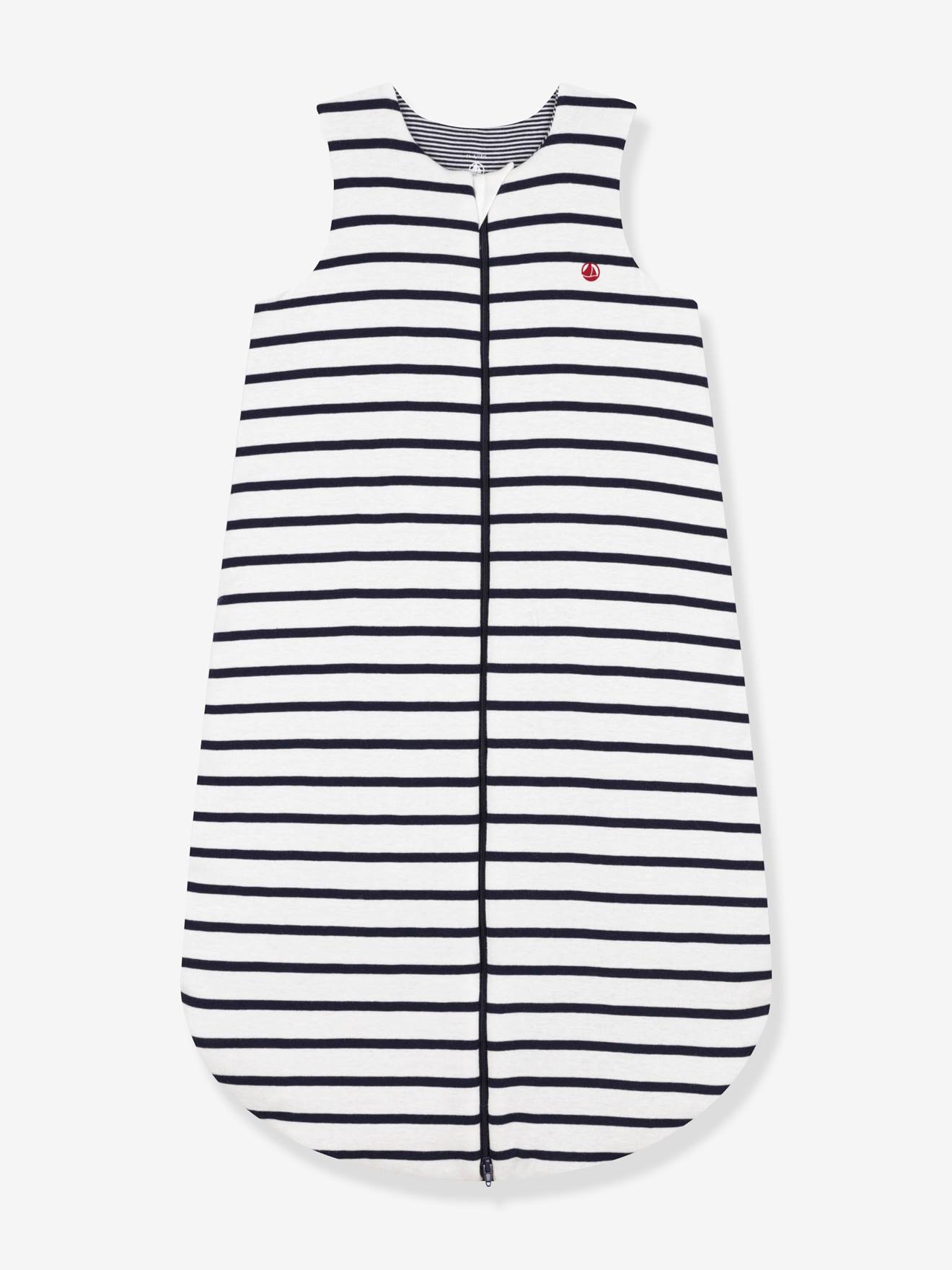 Katoenen slaapzak met strepen blauw, gestreept