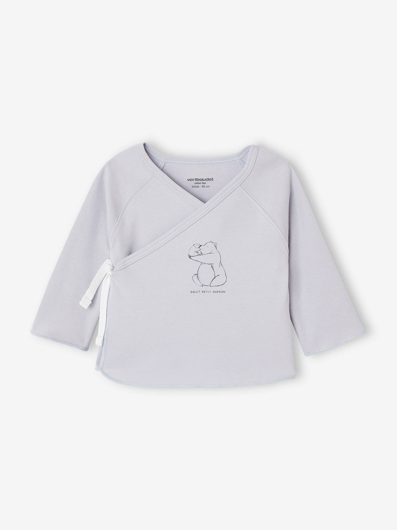 Romper voor pasgeborenen baby's BASICS in biokatoen lichtblauw