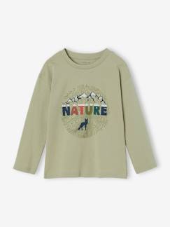 -Natuur-T-shirt met flockdetails voor jongens