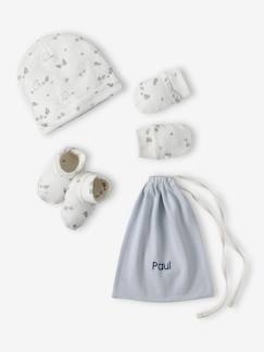 Baby-Set beer muts + wanten + slofjes + babytas voor baby, aanpasbaar