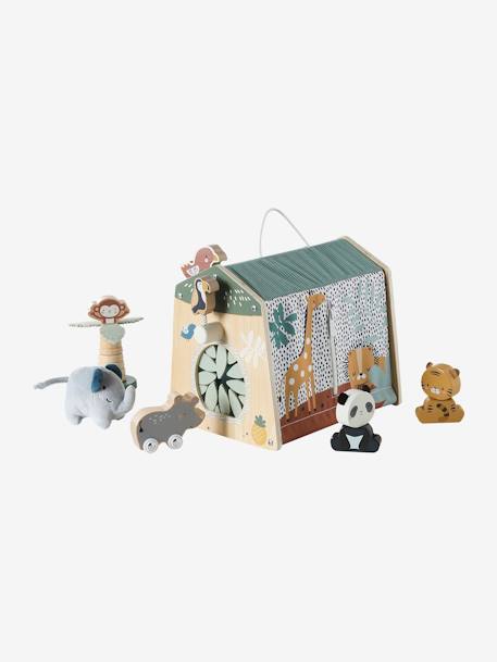 Dierenactiviteitenhuis Tanzania in stof en FSC 100%®-hout beige - vertbaudet enfant 