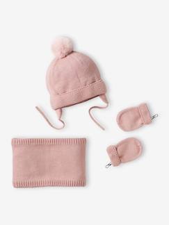 Baby-Accessoires-Set van babymeisjes muts + snood + wanten