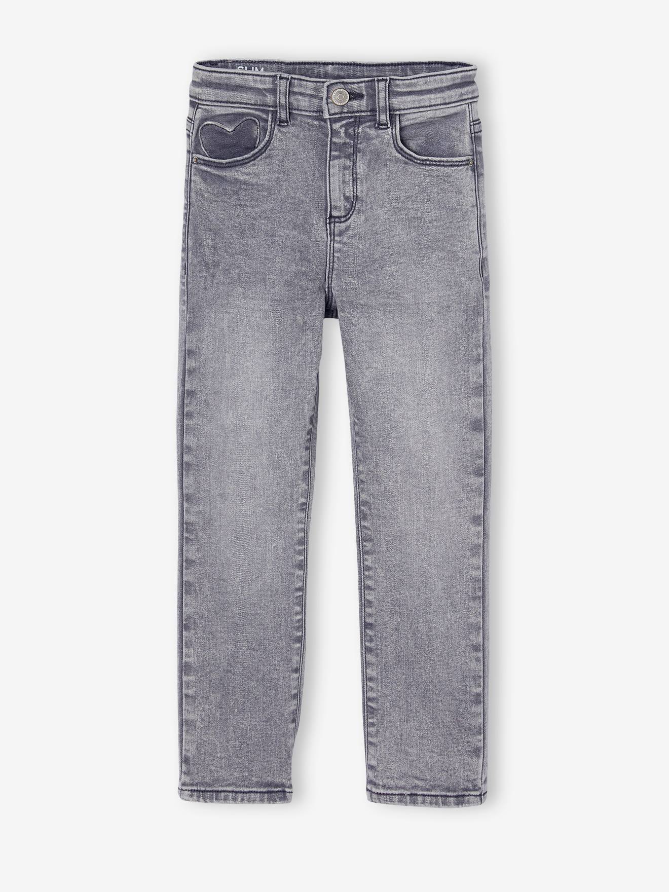 Slim jeans gemiddeld meisjes denimgrijs