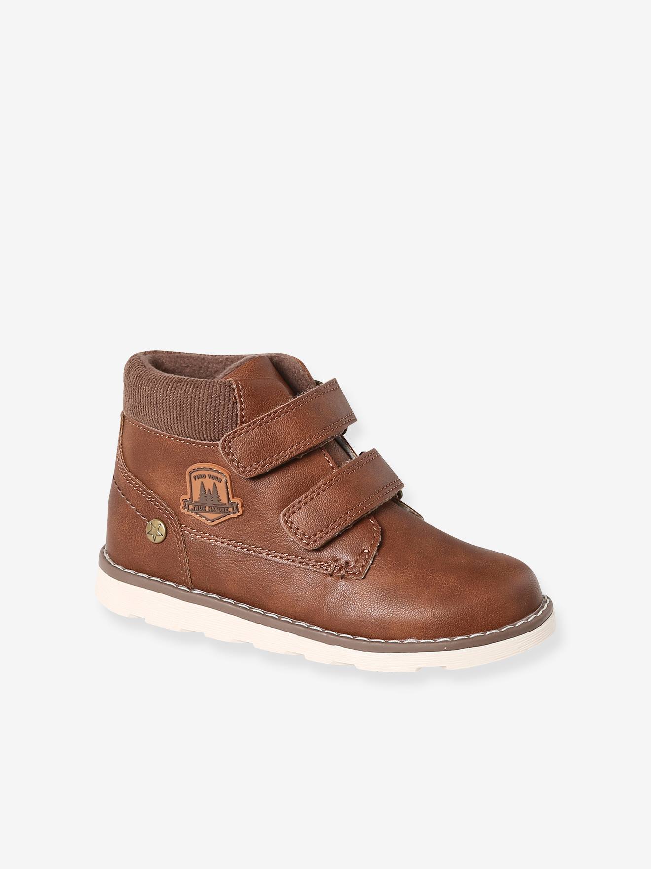 Sneakers met klittenband kleutercollectie bruin