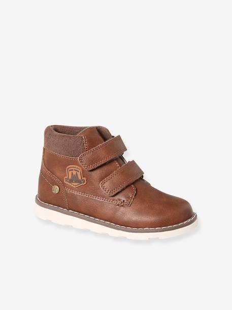 Sneakers met klittenband kleutercollectie blauw+bruin+zwart - vertbaudet enfant 