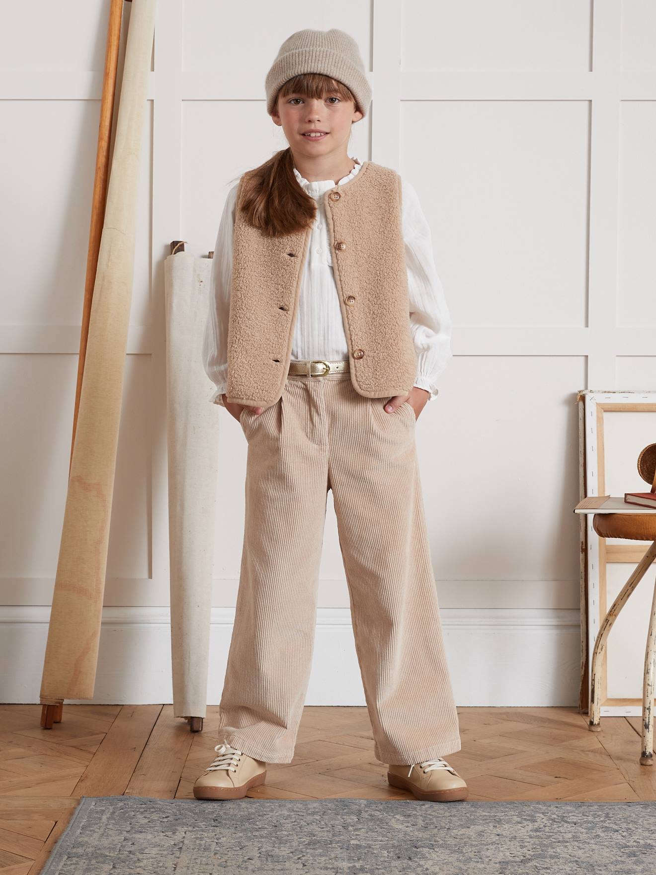 Wijde broek CYRILLUS beige