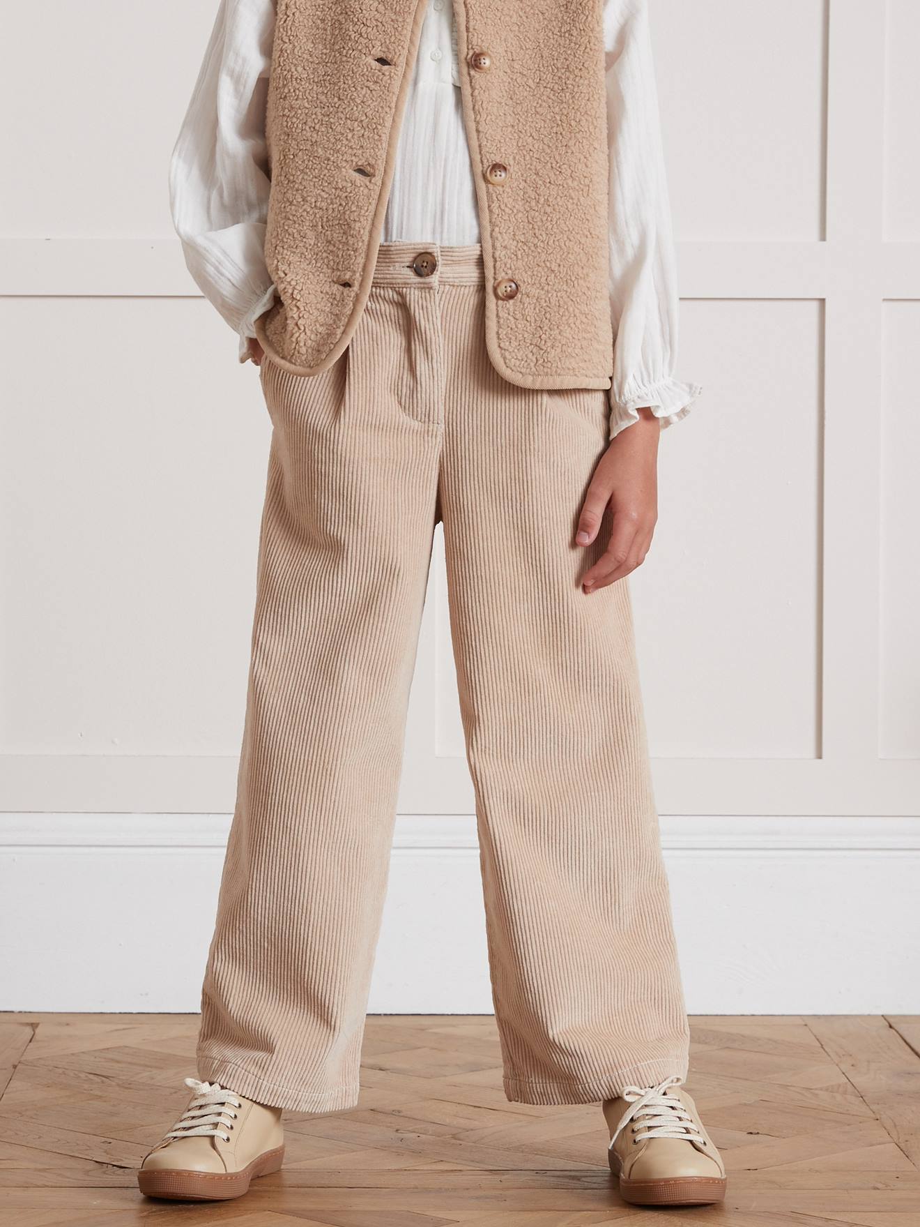 Wijde broek CYRILLUS beige afbeelding