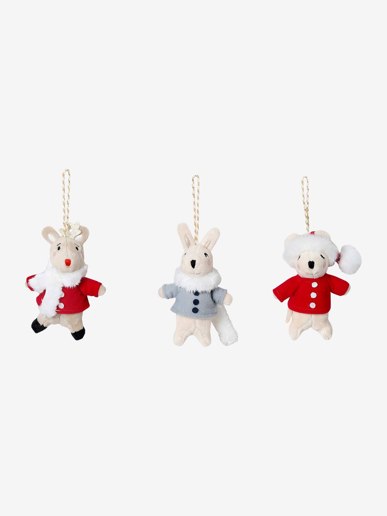 Set van 3 hangfiguren van de kerstman rood