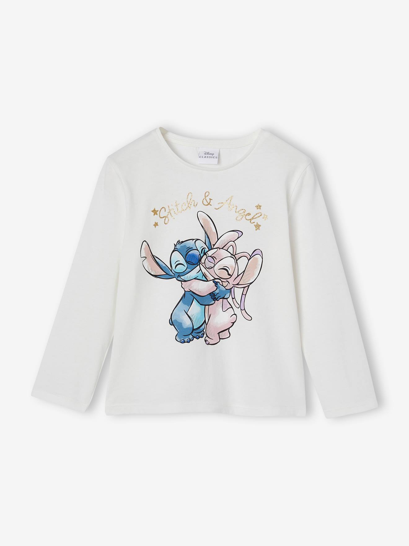 Meisjesshirt Disney® Stitch & Angel ecru