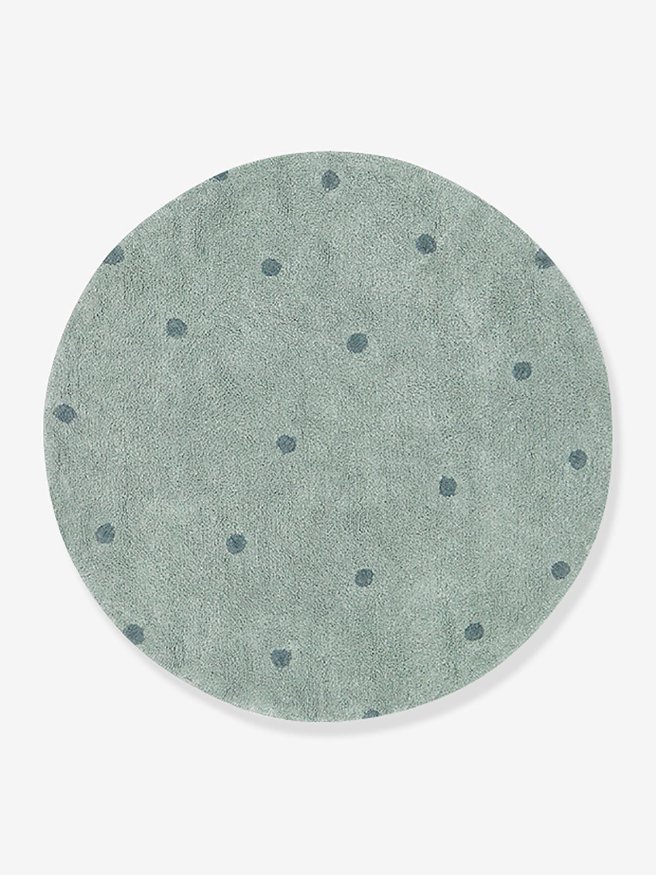 Rond Kinderkamer Vloerkleed Dot Blue Sage Lorena Canals