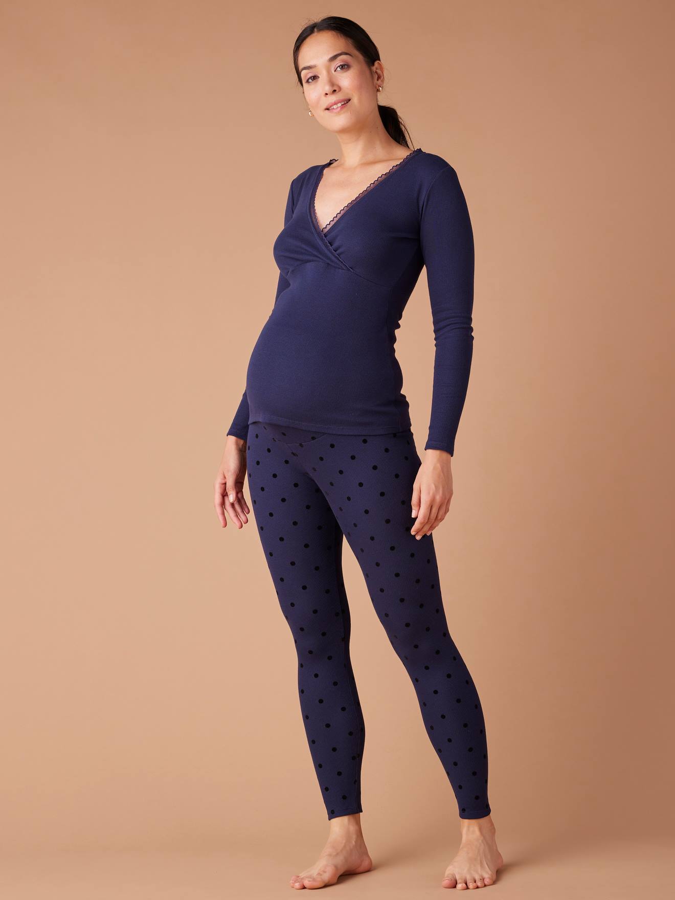 2-delige homewear zwangerschapsset ENVIE DE FRAISE marineblauw