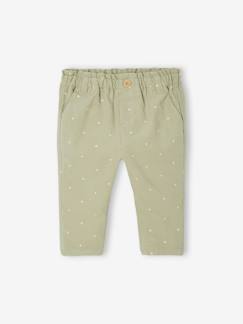 -Ribfluwelen paperbag broek voor baby's