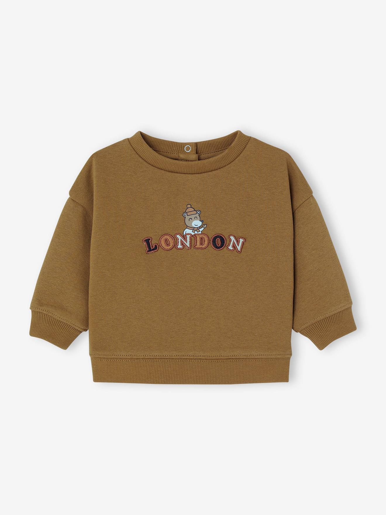 Sweatshirt jongensbaby London olijf