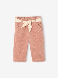 Baby-Wijde fluwelen broek met gebloede riem voor baby's