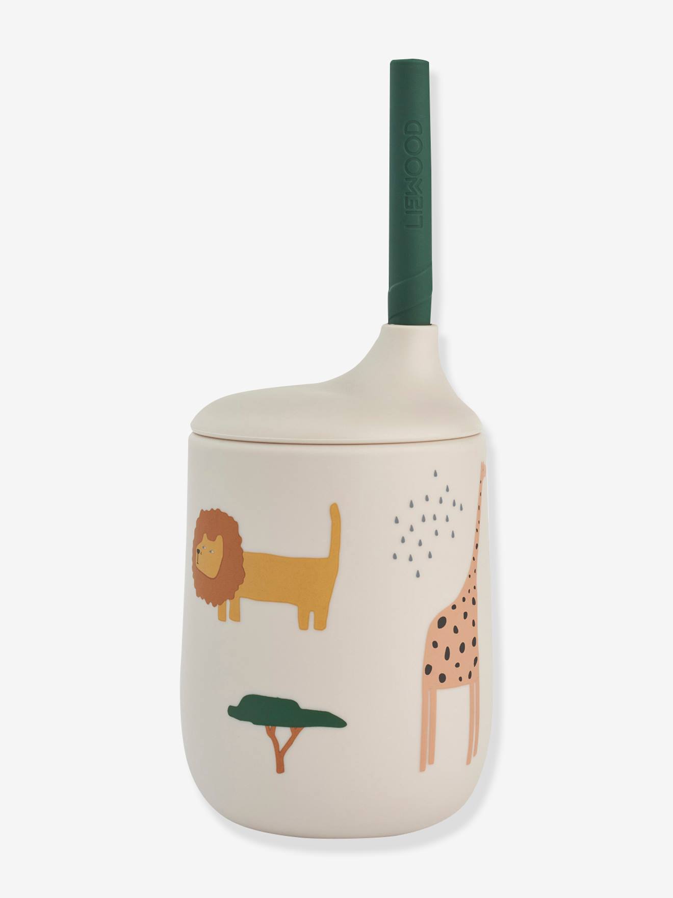 Siliconen beker met rietje Ellis - LIEWOOD beige