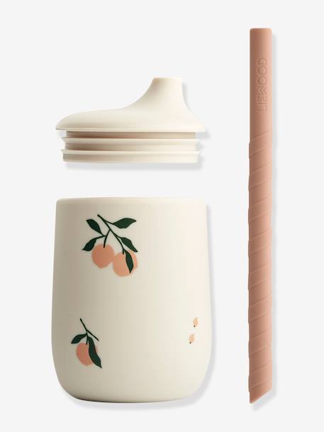 Siliconen beker met rietje Ellis - LIEWOOD beige+ecru - vertbaudet enfant 