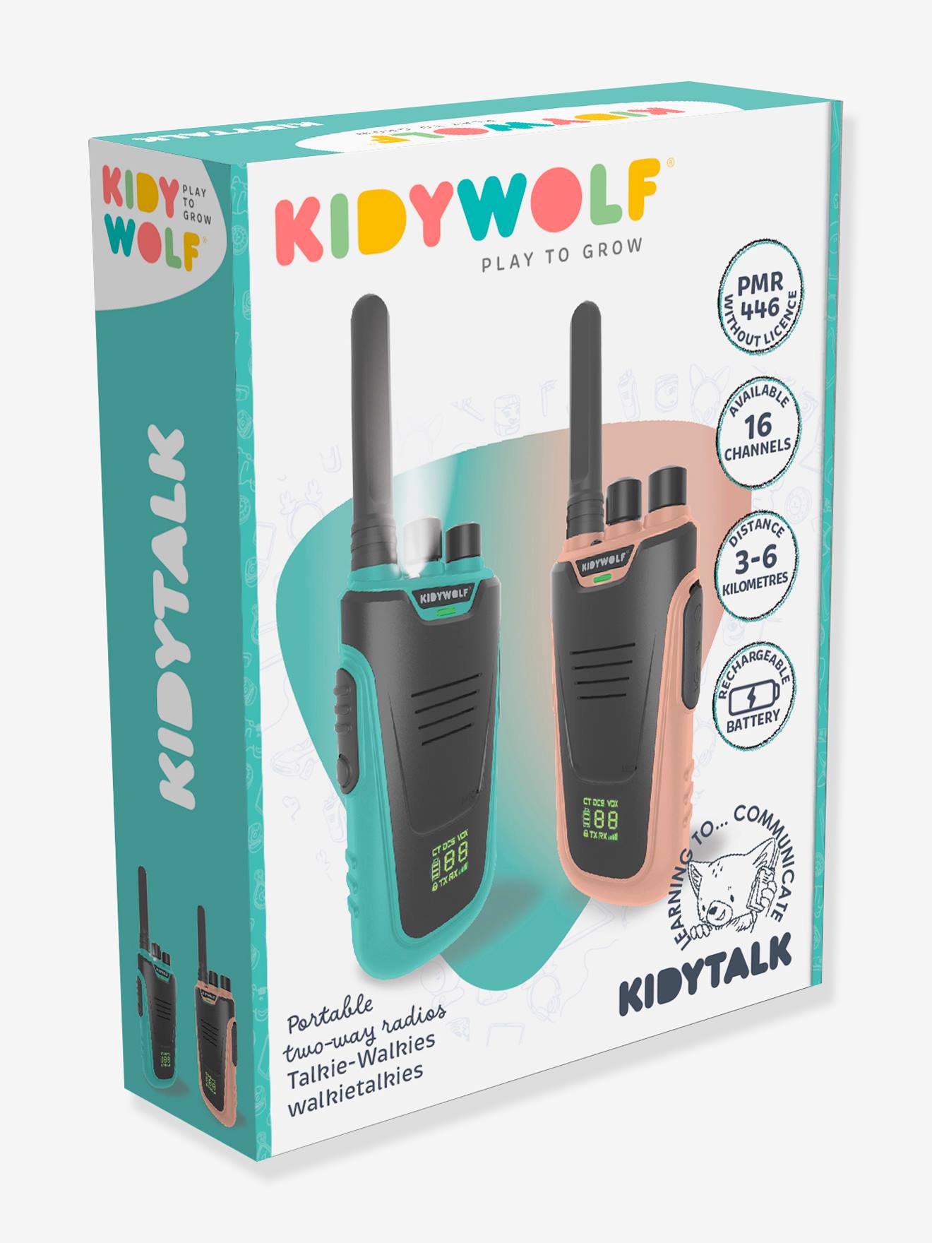 Kidywolf Kidytalk Walkie Talkie | Nude-Cyan