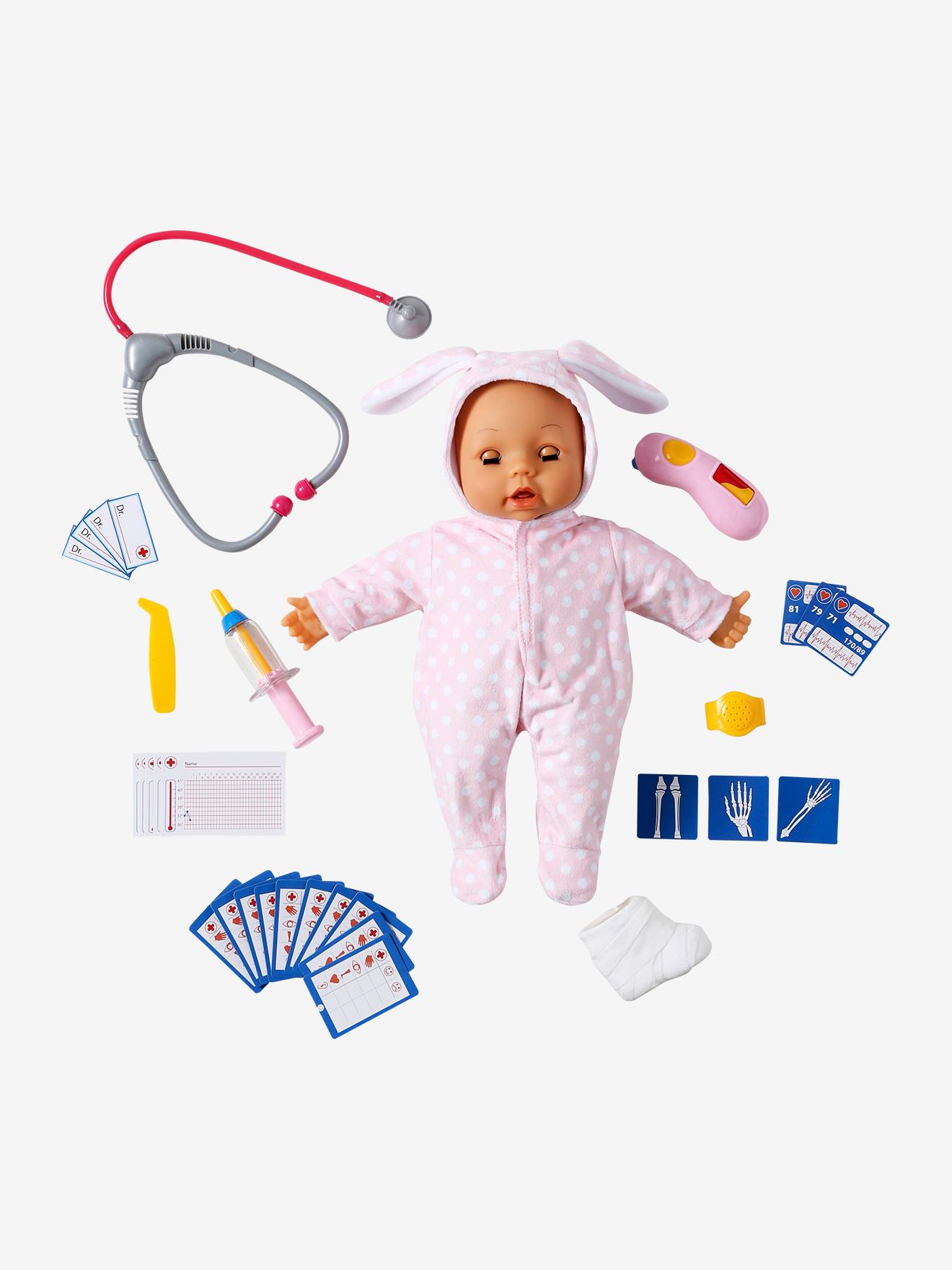 Pop dokter 38 cm grijs