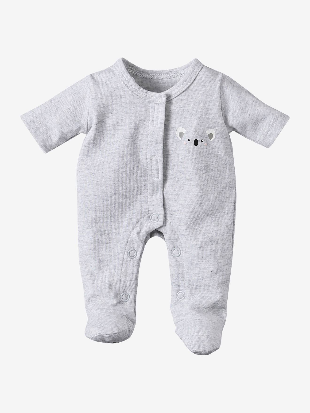 Koala pyjama voor 30/33 cm en 36 cm poppen grijs