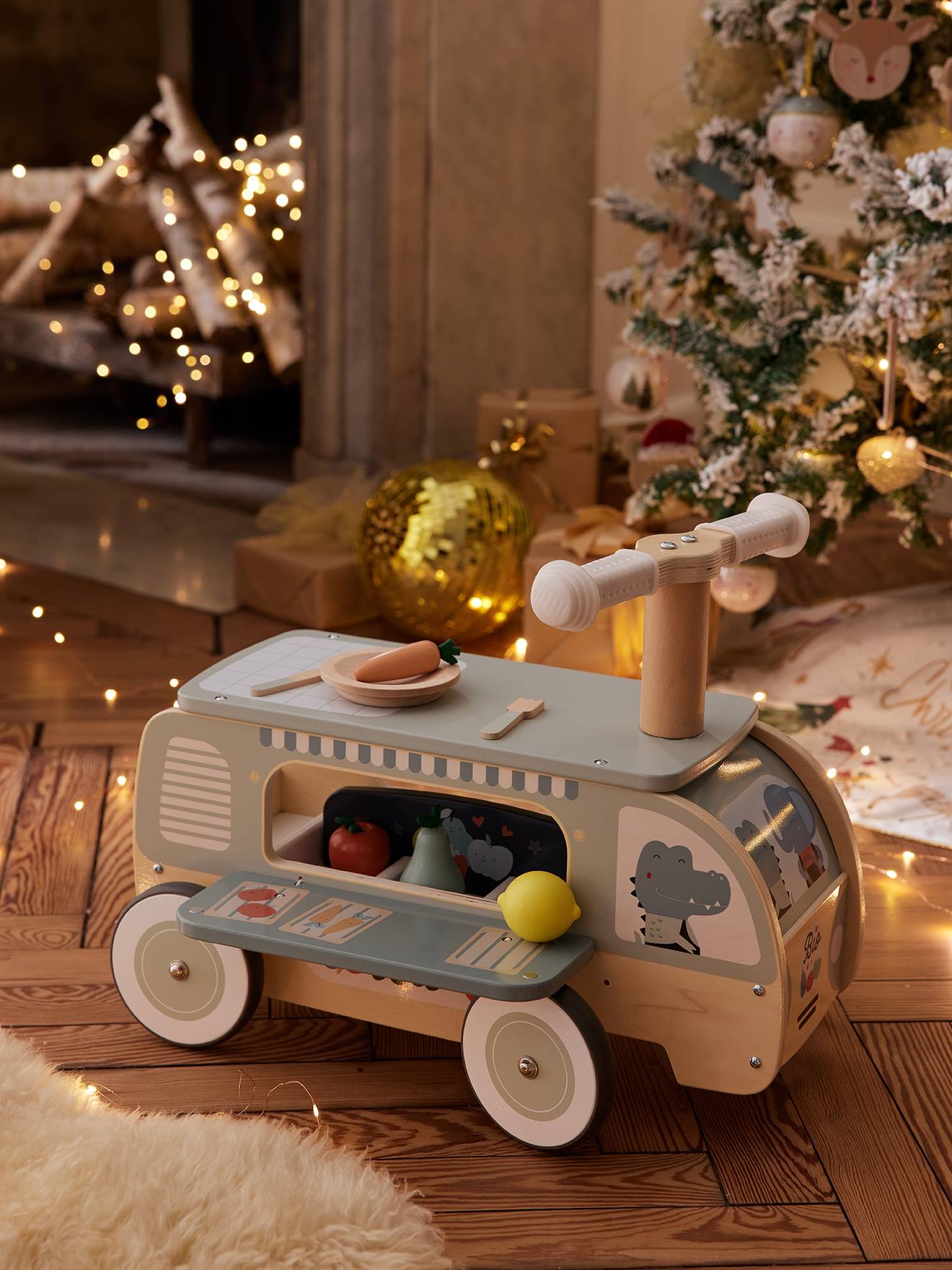 Winkelwagen en dinette in FSC 100%-hout groen
