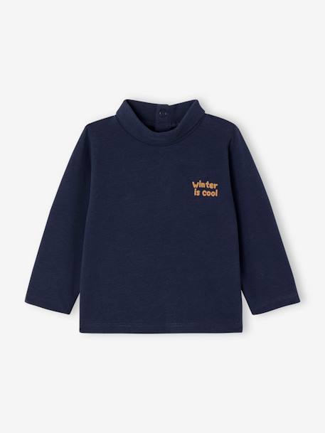 Set van 2 basic shirts met rolkraag dennen+marineblauw - vertbaudet enfant 