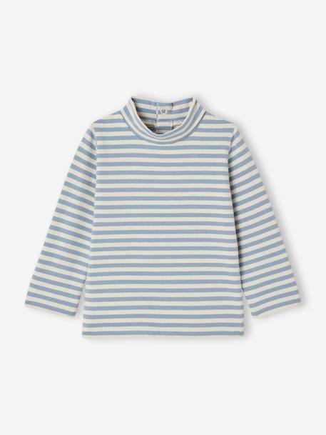 Set van 2 basic shirts met rolkraag dennen+marineblauw - vertbaudet enfant 