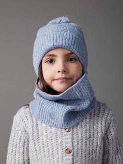 Meisje-Accessoires-Set van muts + snood + wanten in kabelbreiwerk