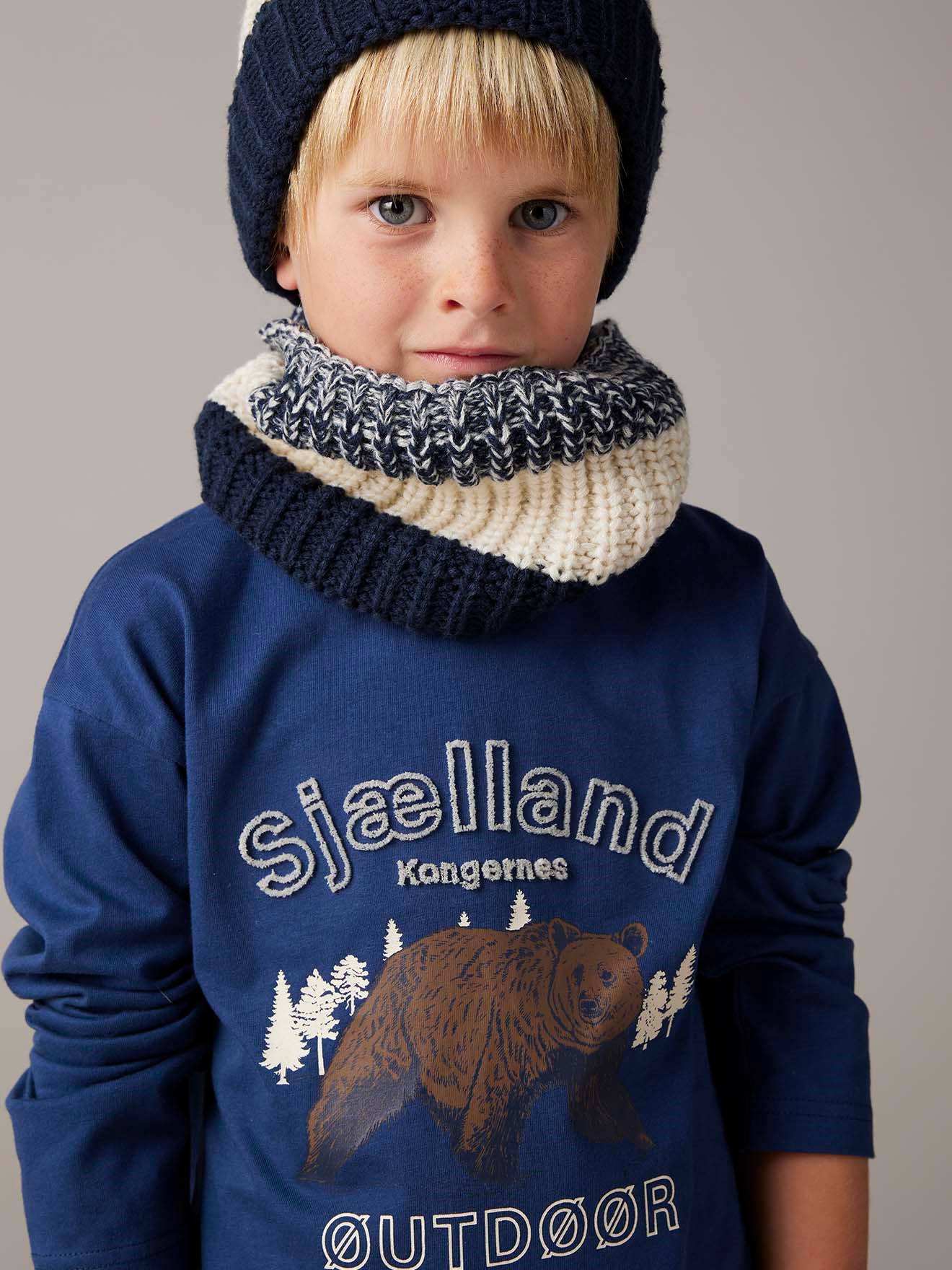 Natuur-T-shirt met flockdetails voor jongens leiblauw afbeelding