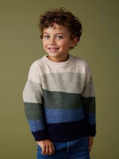 Jongens-Trui, vest, sweater-Trui-Colourblock trui van schuimsteek jongens