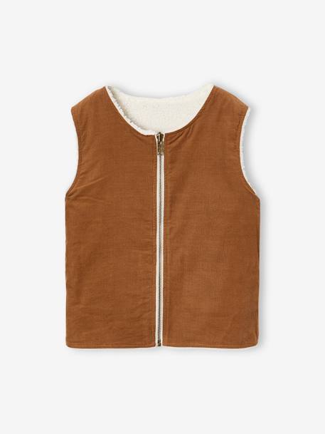 Omkeerbaar mouwloos vest voor kinderen familie-capsulecollectie ecru - vertbaudet enfant 