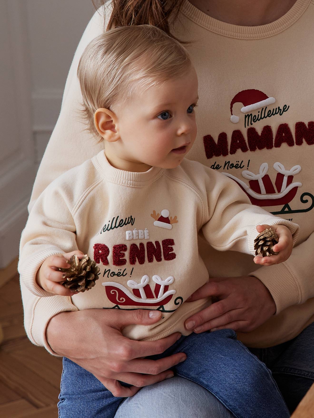 Sweater "Meilleur bébé renne de Noël" familie-capsulecollectie vanille