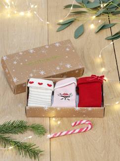 -Set met 3 paar kerstsokken babymeisjes