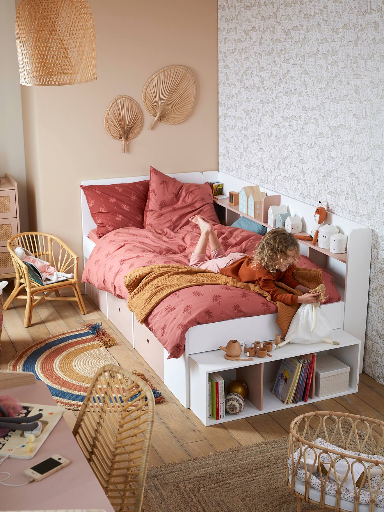 Kinderbed met opbergruimte BASEO nude