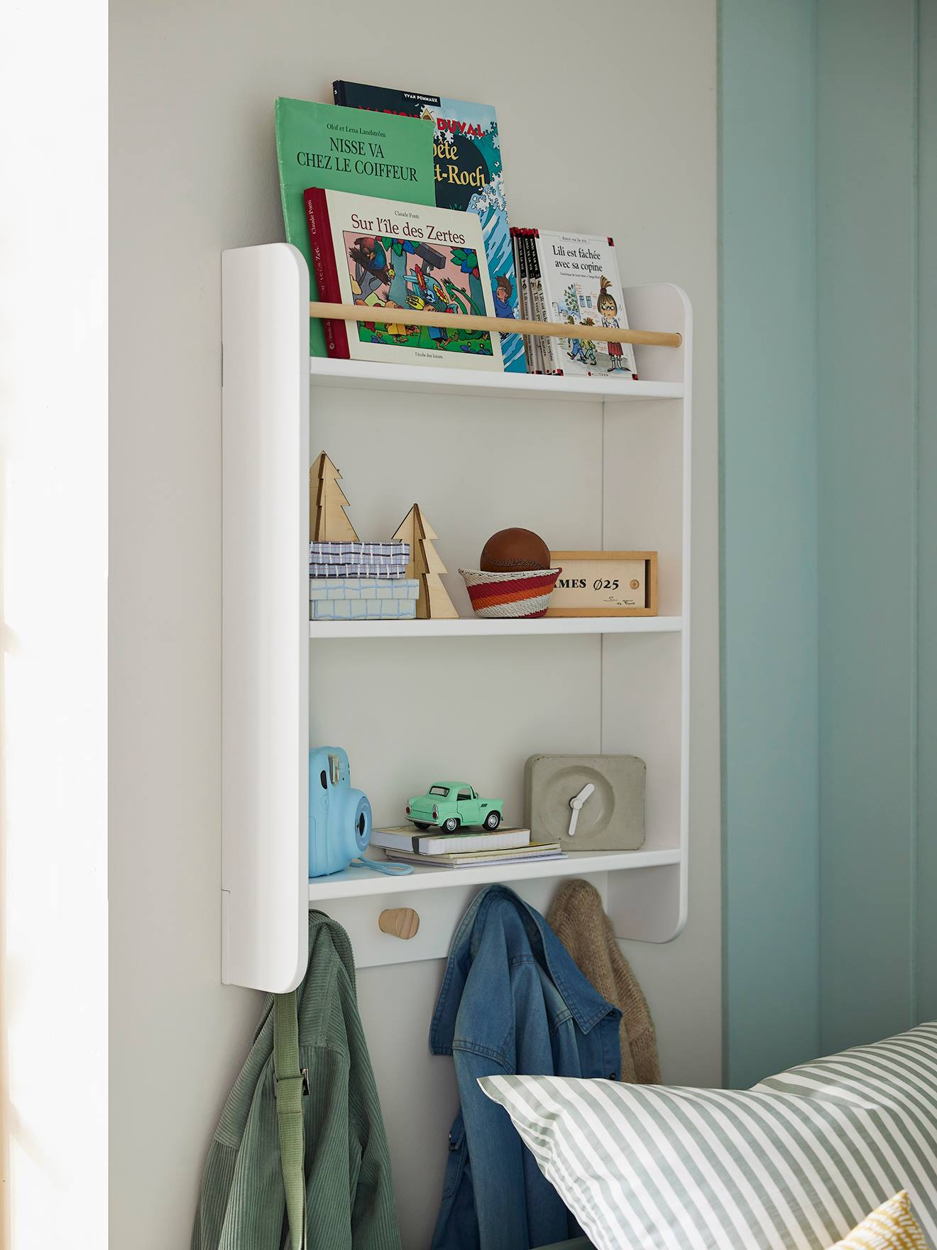 Haken met legplanken voor boeken - LIGNE CONFETTI wit