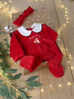 -Baby Weihnachts-Geschenkset: Strampler & Haarband Oeko-Tex