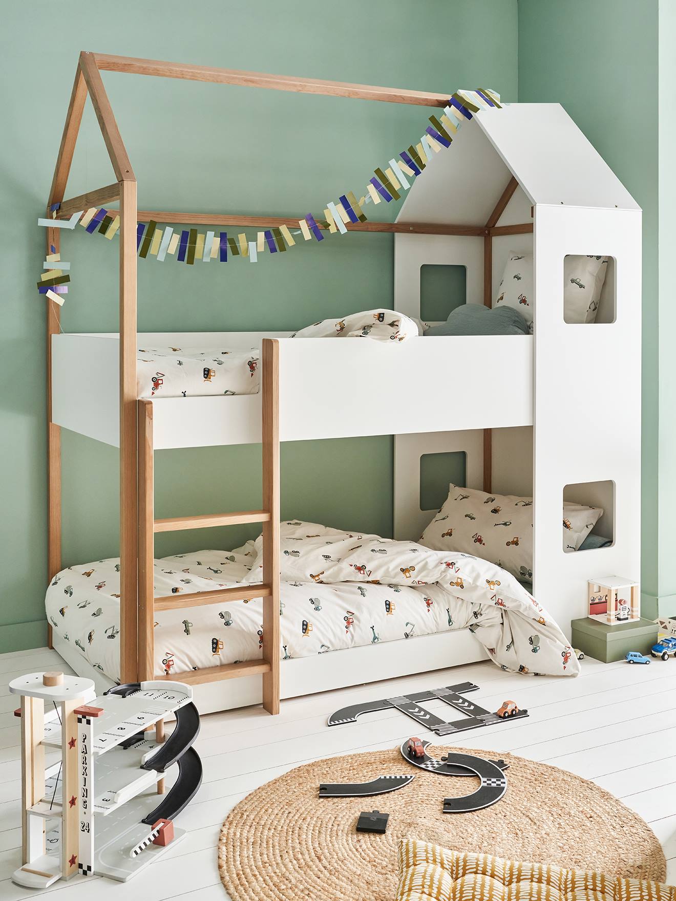 Stapelbed voor kinderen Cabane wit