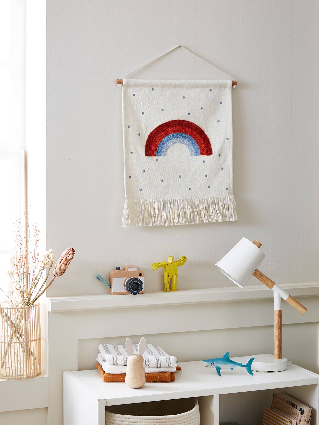 Aanpasbare wandregenboog wit/blauw