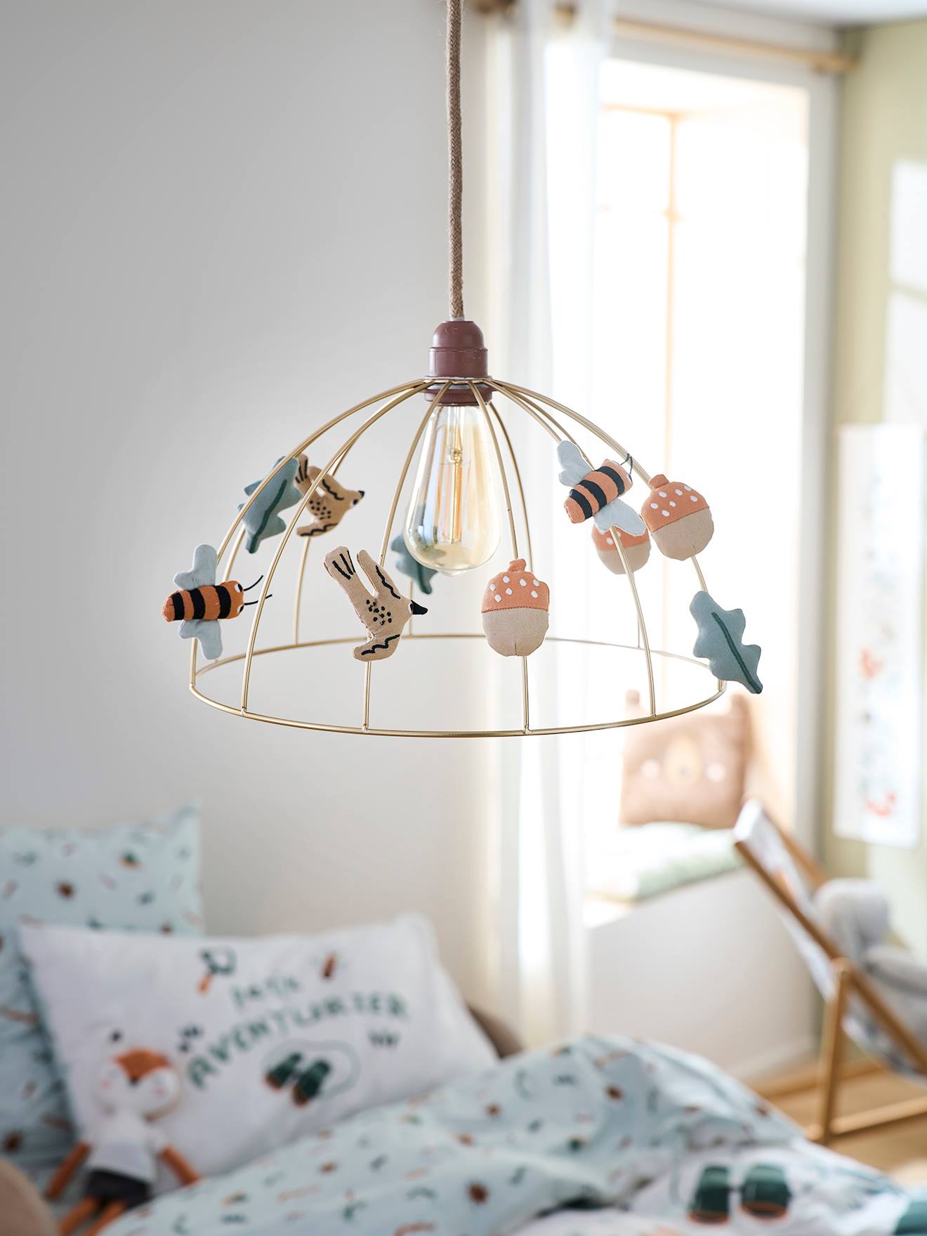 Lampenkap voor hanglamp vogelkooi MA CABANE gold