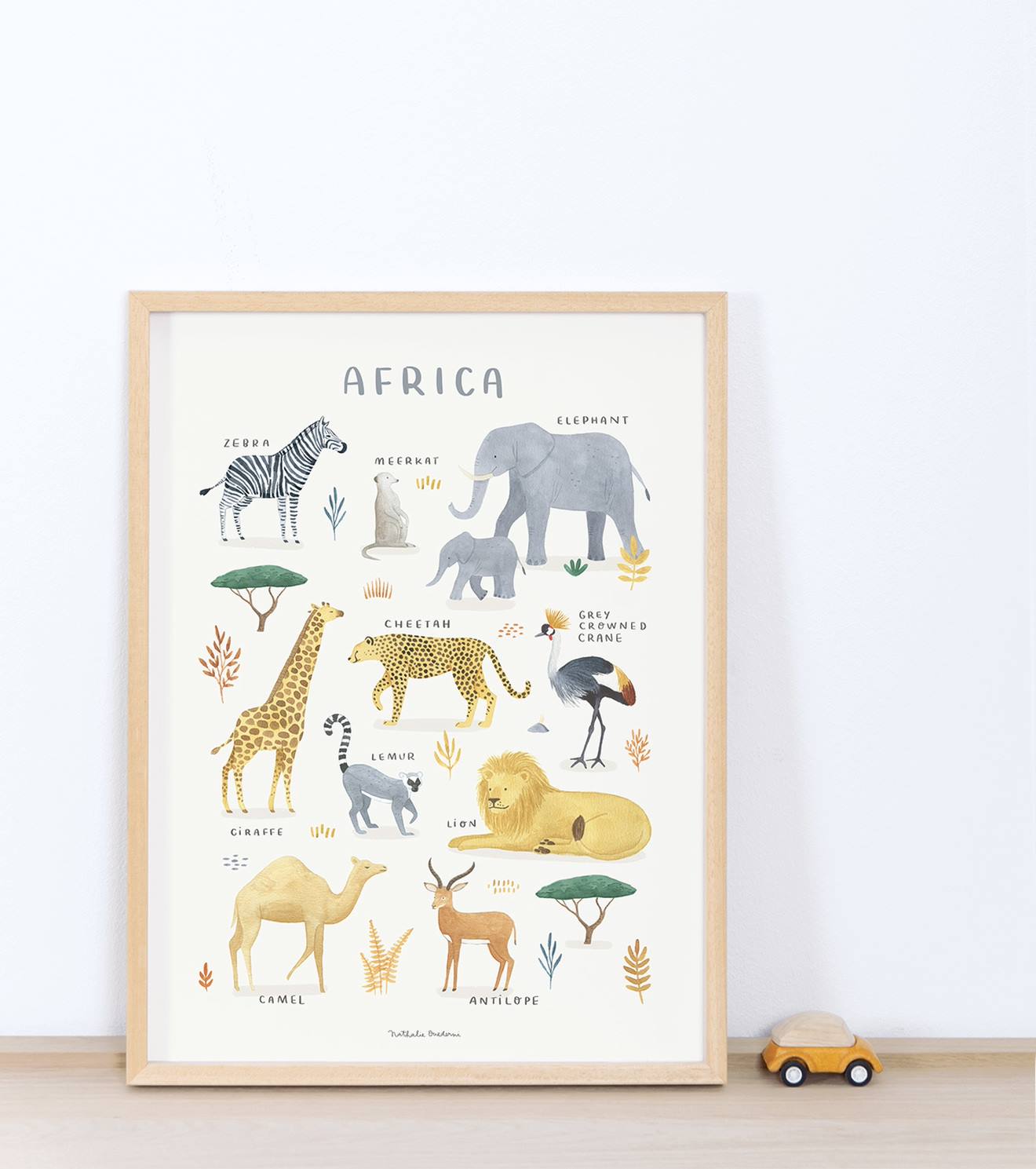 Poster Afrikaanse dieren Lilydale LILIPINSO lichtgeel